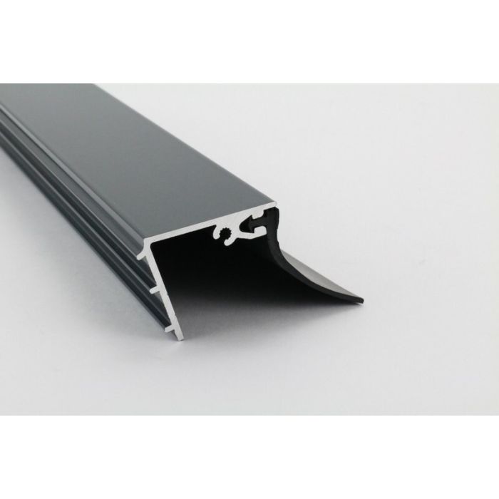 Aluminium wandafdekking compleet systeem - wandaansluiting incl. 1x snaphouder en 1x stootplaat - maat: M, kleur: antraciet RAL 7016