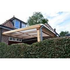 Douglas overkapping, met LT20 dakpakket, polycarbonaat.
